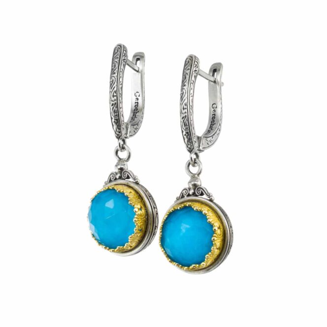 Iris earrings in Sterling Silver with Gold Plated Parts