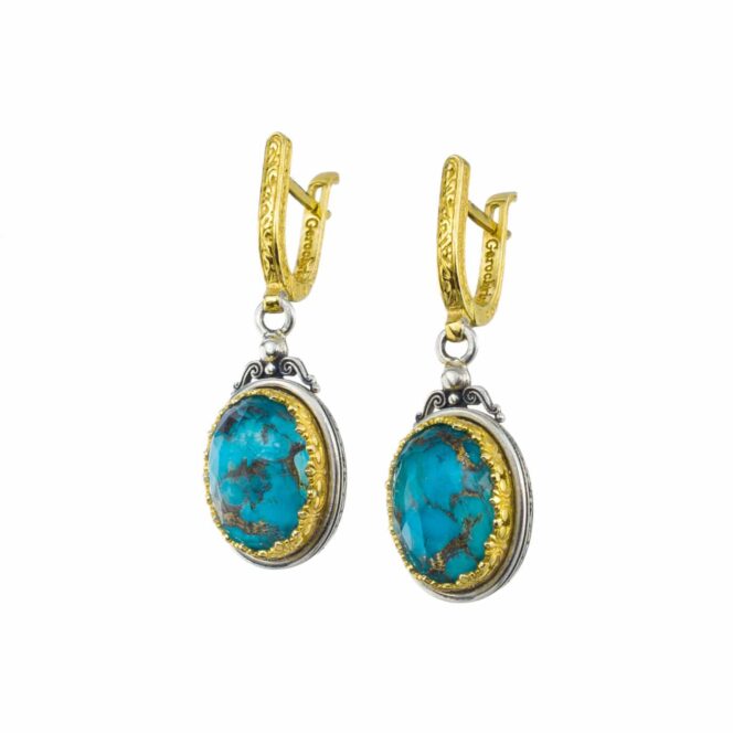 Iris earrings in Sterling Silver with Gold Plated Parts