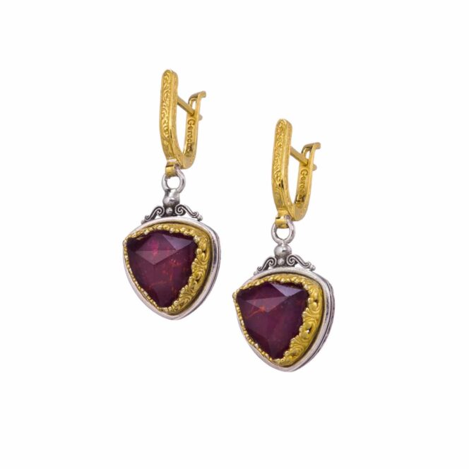 Iris Earrings in Sterling Silver with Gold Plated Parts