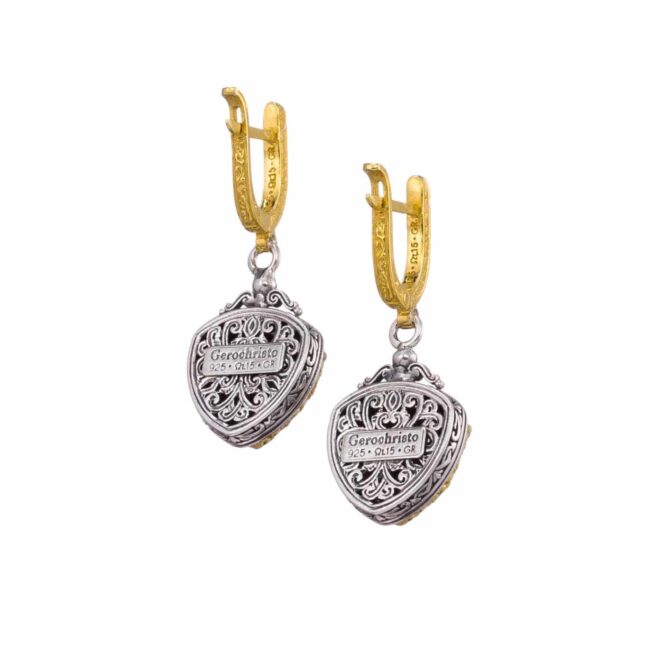Iris Earrings in Sterling Silver with Gold Plated Parts - Image 2