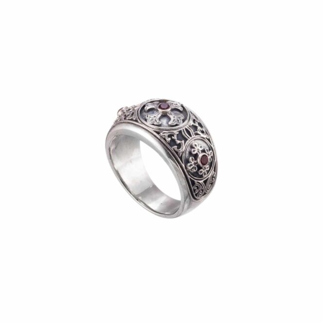 Symbol Ring in Sterling Silver with garnet - Image 2