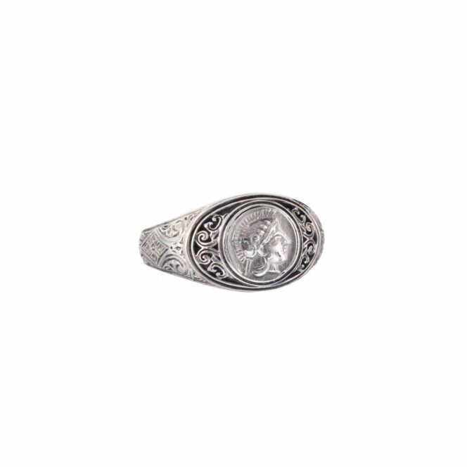 Symbol Ring in Sterling Silver with Athena the Goddess