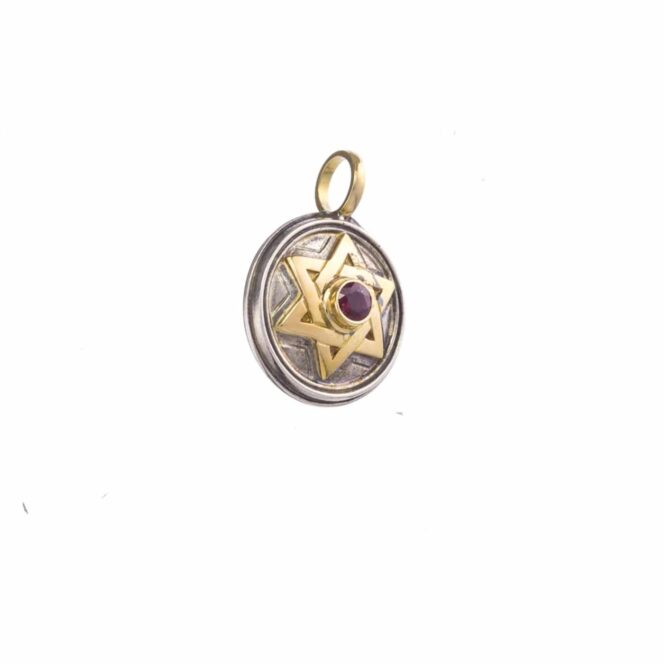 Star of David pendant in 18K Gold and Sterling Silver - Image 3