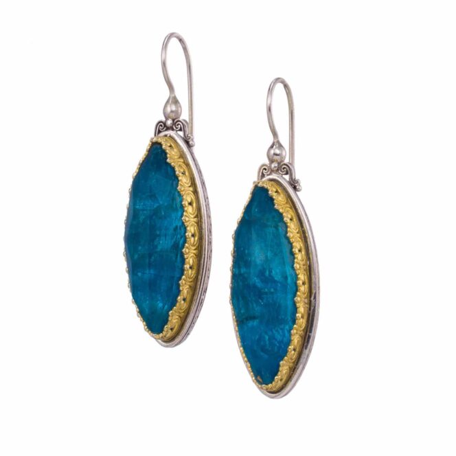 Iris Earrings in Sterling Silver with Gold Plated Parts - Image 2
