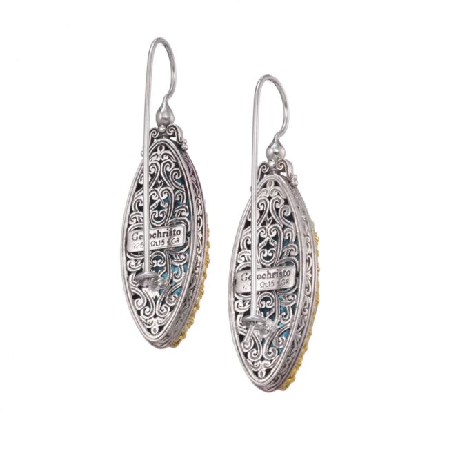 Iris Earrings in Sterling Silver with Gold Plated Parts - Image 3
