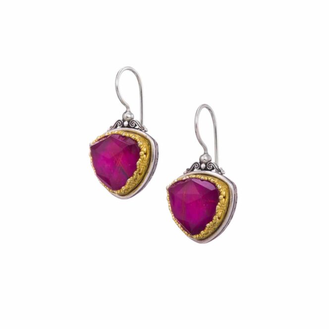 Iris Earrings in Sterling Silver with Gold Plated Parts