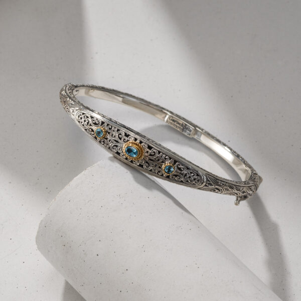 Mediterranean Bracelet in 18K Gold and Sterling Silver with Gemstones