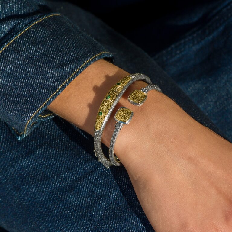 Mediterranean Bracelet in 18K Gold and Sterling Silver with Gemstones - Image 2