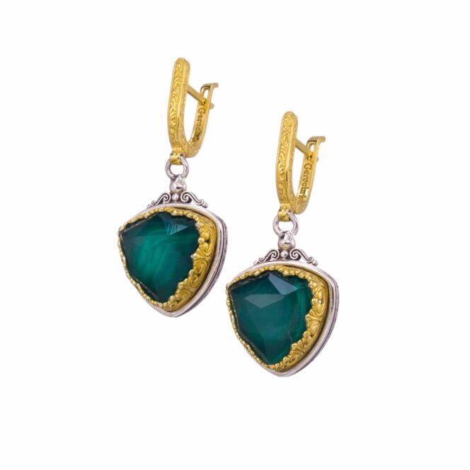 Iris Earrings in Sterling Silver with Gold Plated Parts