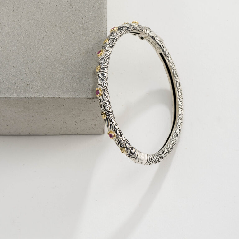 Eden's Garden  Bracelet in 18K Gold and Sterling Silver with Rubies - Image 2