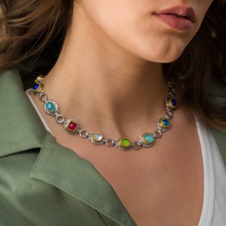 Semeli necklace in Sterling Silver with Gold Plated parts
