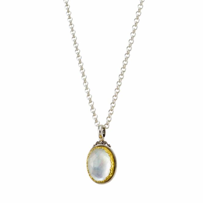 Iris pendant in Sterling Silver with Gold Plated Parts - Image 2