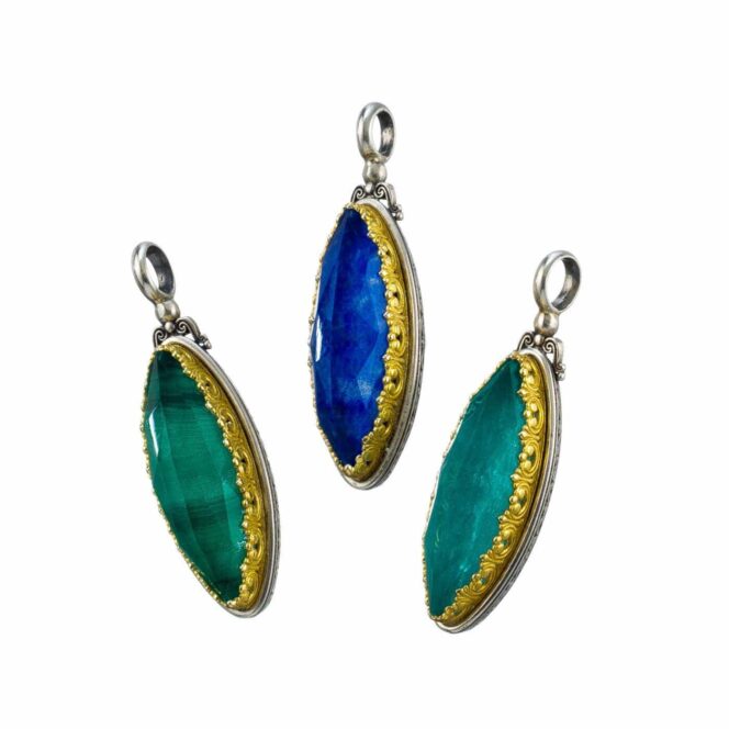 Iris pendant in Sterling Silver with Gold Plated Parts