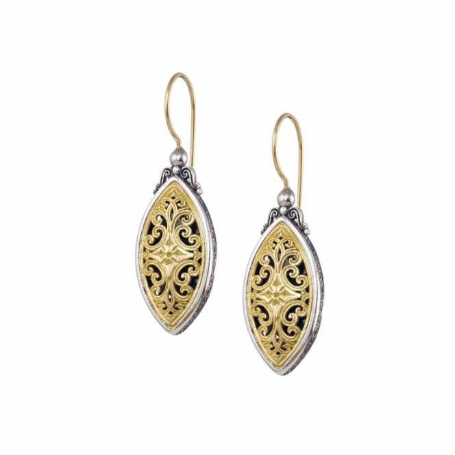 Mediterranean marquise earrings in 18K Gold and Sterling Silver