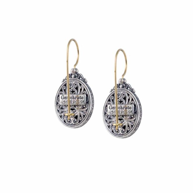 Mediterranean oval earrings in 18K Gold and Sterling Silver - Image 2
