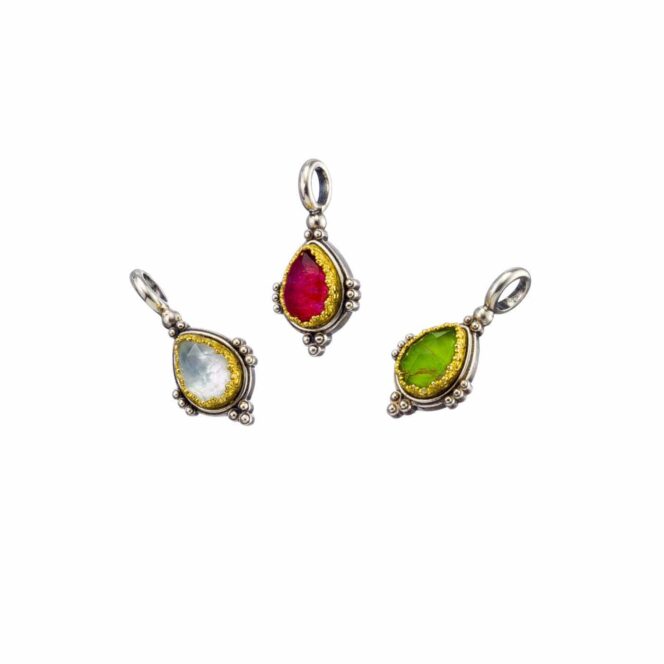 Semeli pendant in Sterling silver with Gold plated parts