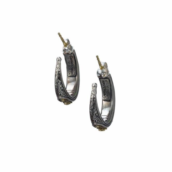 Nefeli hoops earrings in 18K Gold and sterling silver with rubies - Image 2