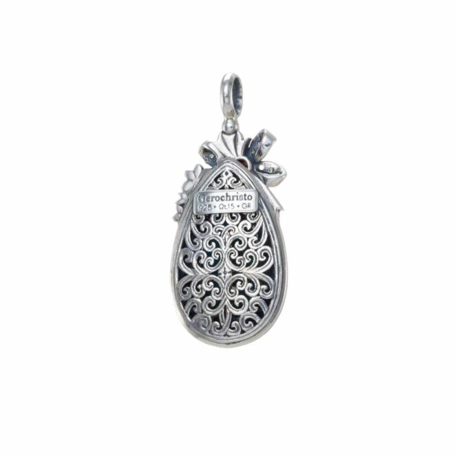 Dione Teardrop pendant in Sterling Silver with Gold Plated Parts - Image 4