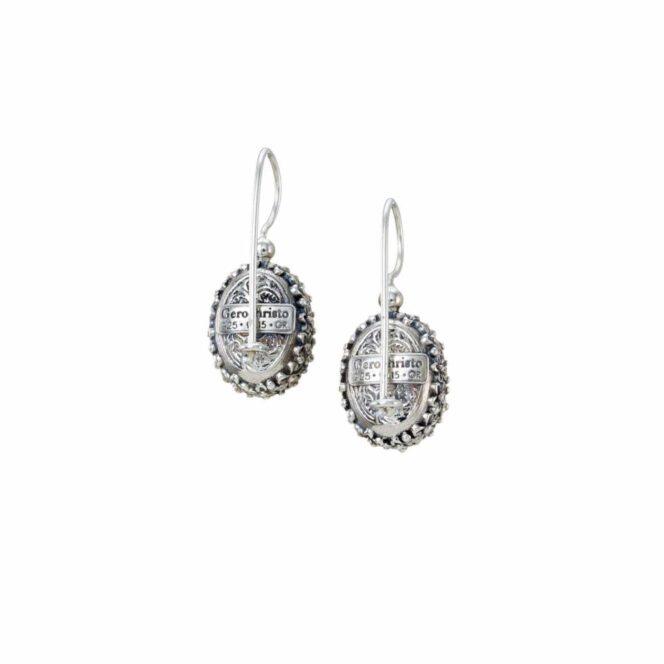 Anthemis Oval Earrings in sterling silver with Doublet Stones - Image 3