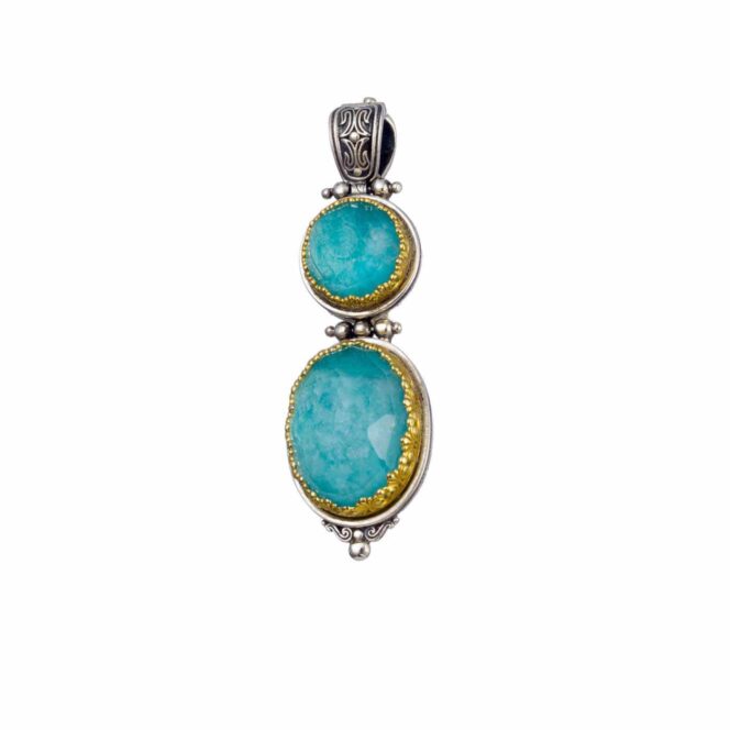 Iris Pendant in Sterling Silver with Gold Plated Parts