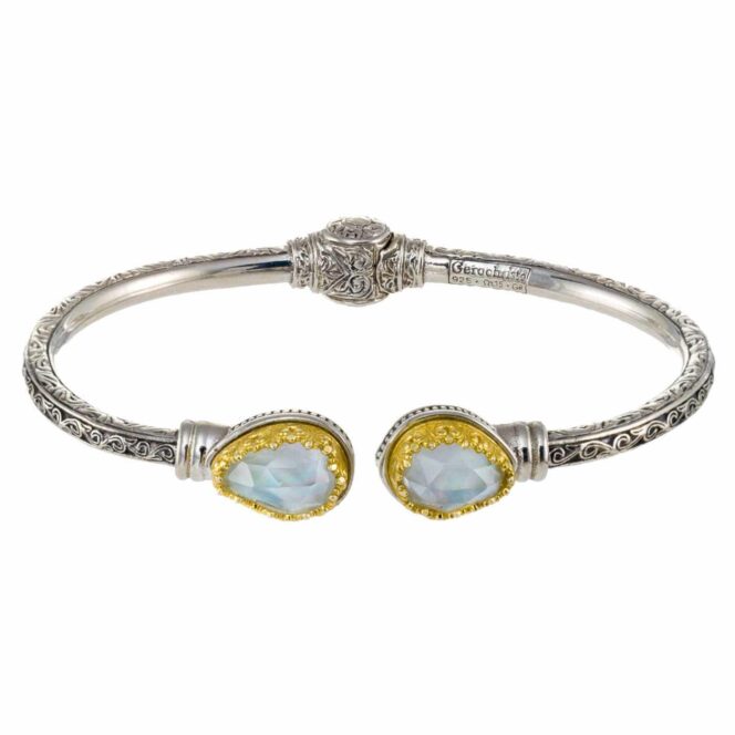 Iris Double Teardrop Bracelet in Sterling Silver with Gold Plated parts - Image 2
