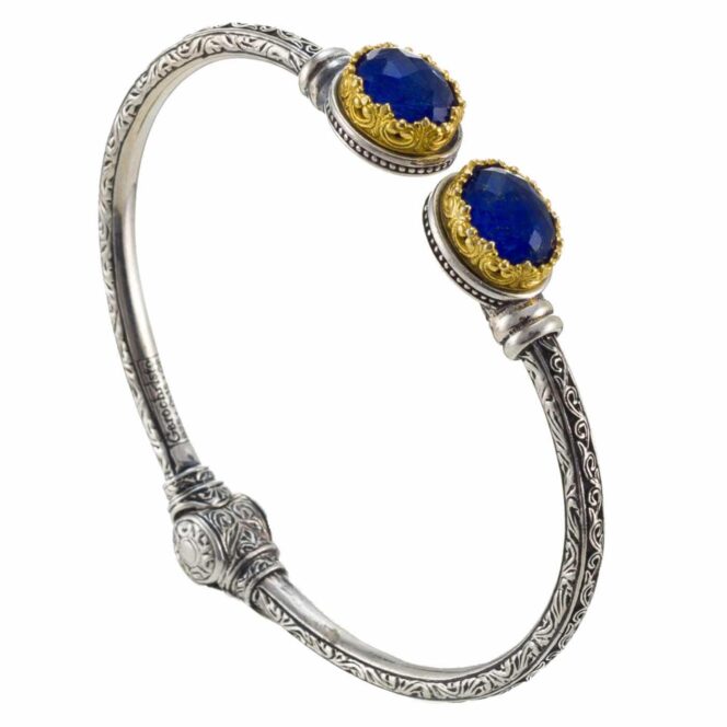 Iris small Oval Bracelet in Sterling Silver with Gold Plated parts - Image 4