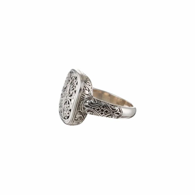 Mediterranean Square Ring in Sterling Silver - Image 3