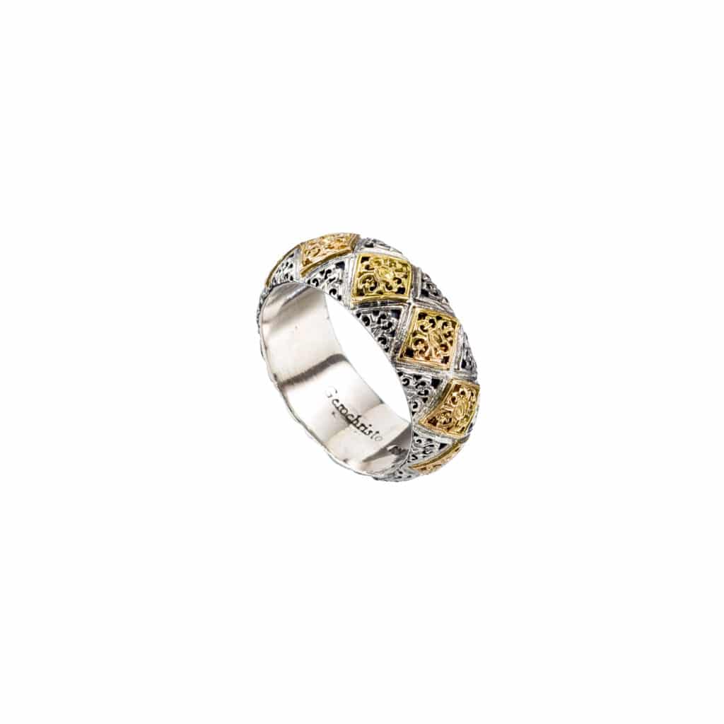 Byzantine Band ring in 18K Gold and Sterling Silver - Image 4