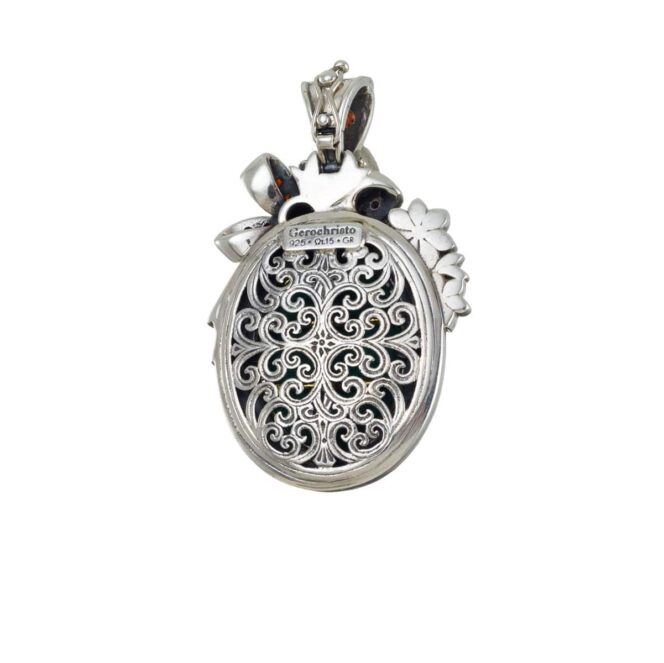 Dione oval pendant in Sterling Silver with Gold Plated Parts - Image 4