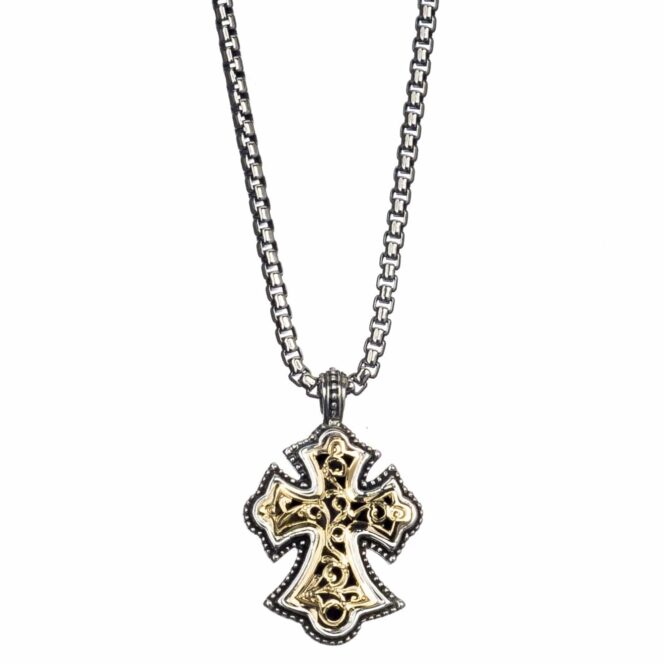 Byzantine Cross in 18K Gold and Sterling Silver - Image 4