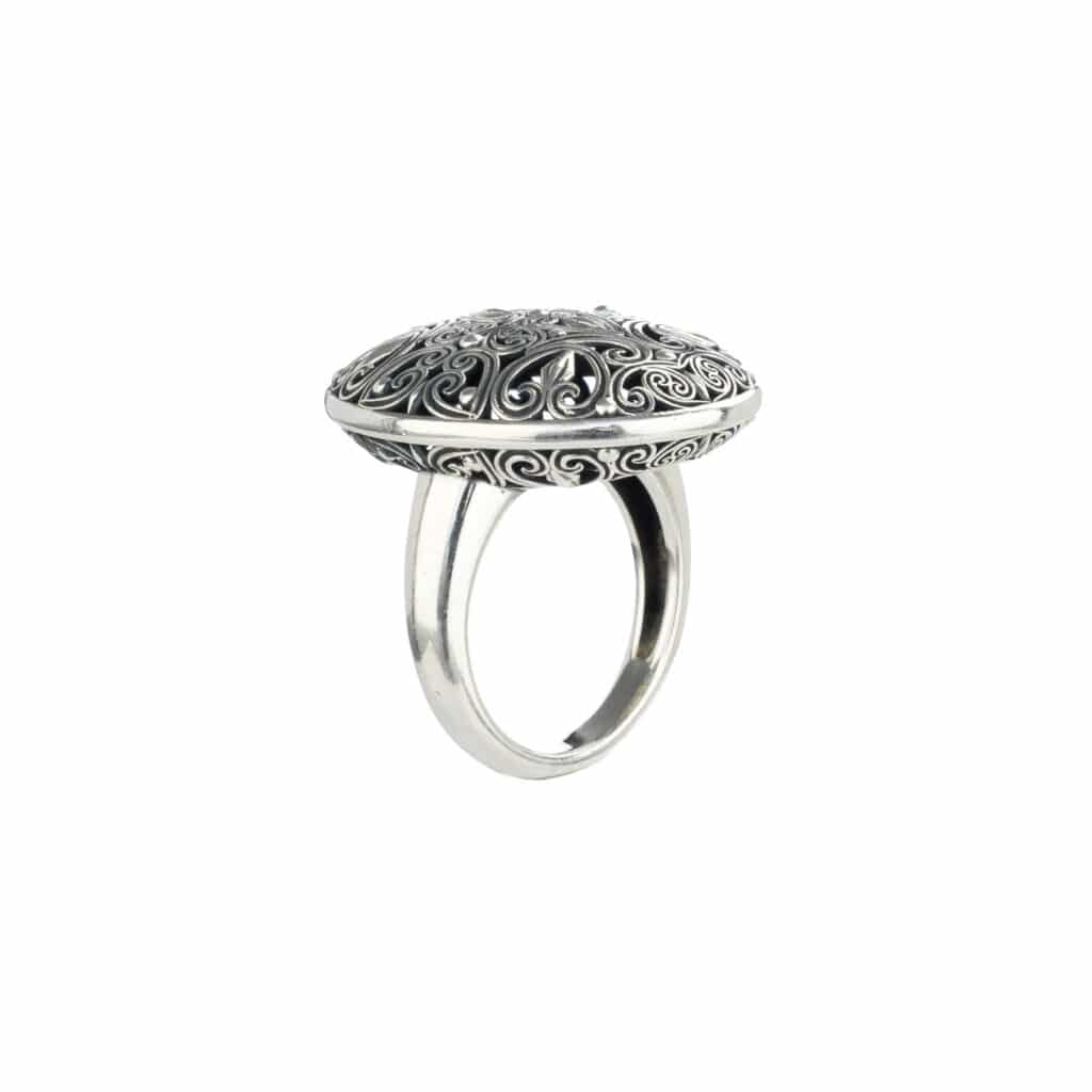 Kallisto Oval Ring in oxidized silver - Image 5