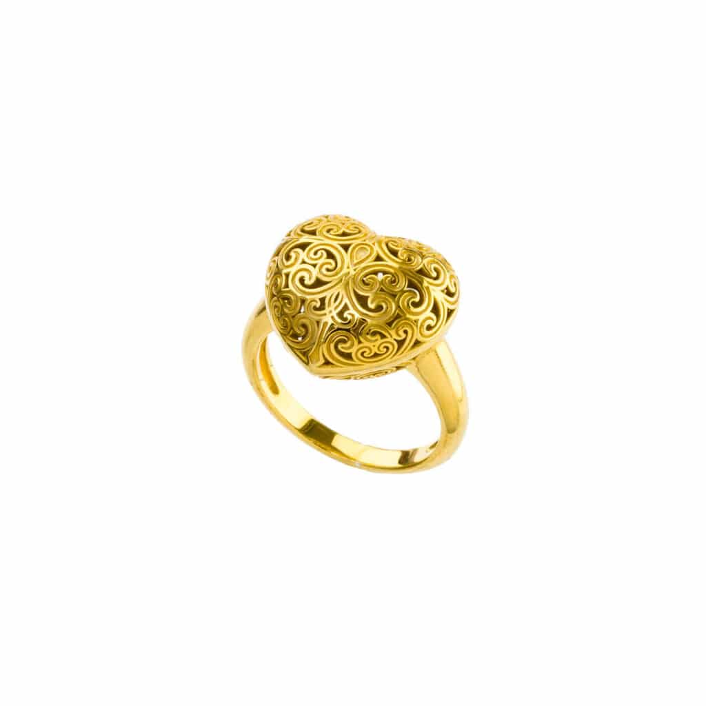 Kallisto Heart Ring in Gold plated sterling silver - Image 2