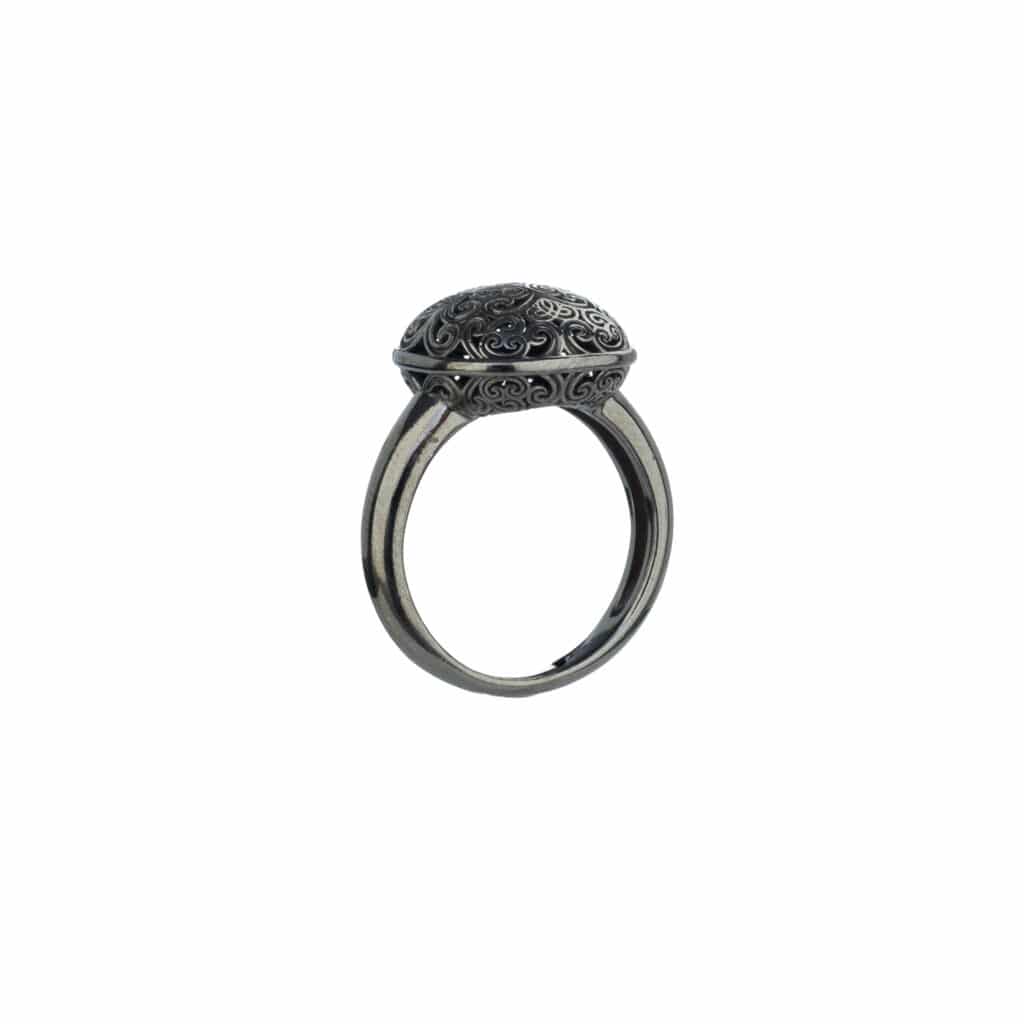 Kallisto Cushion Ring in Black plated sterling silver - Image 4