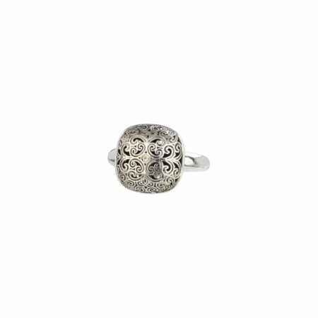 Kallisto Cushion Ring in oxidized silver