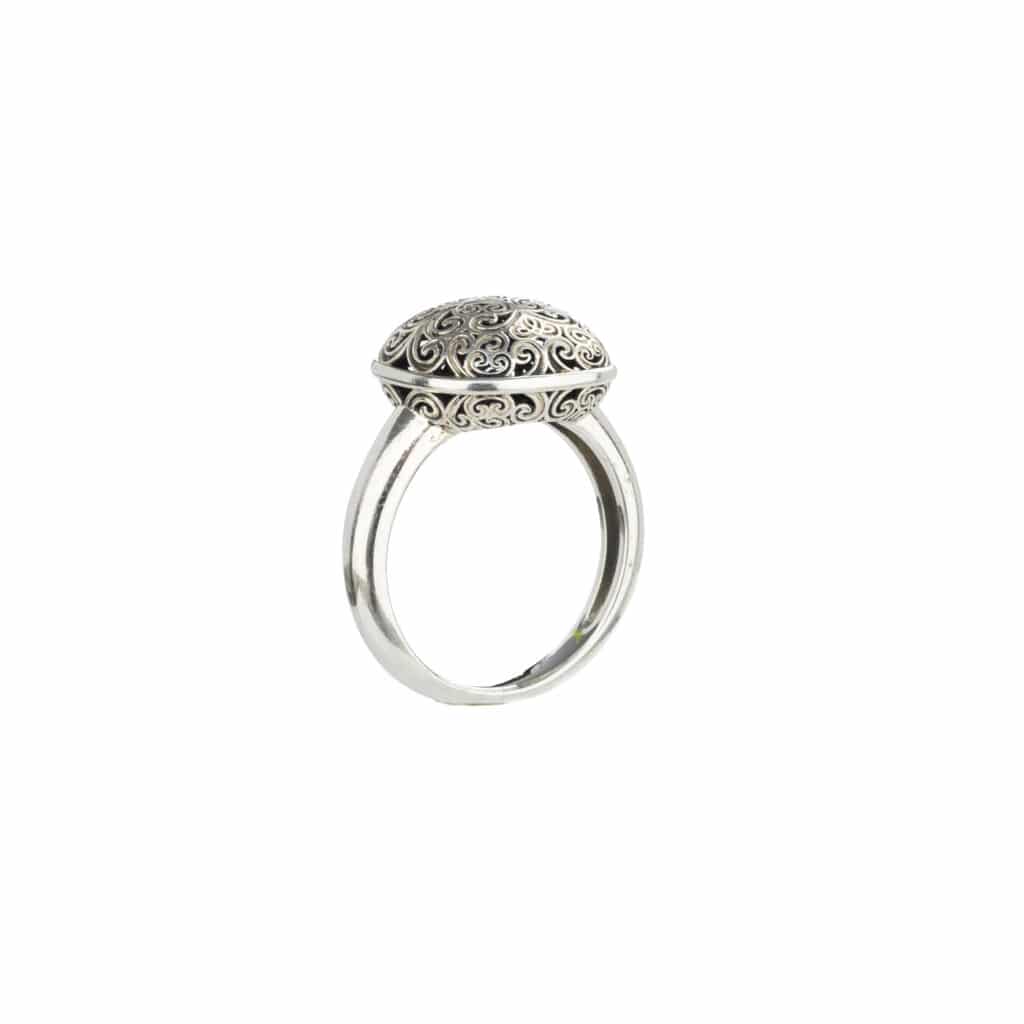 Kallisto Cushion Ring in oxidized silver - Image 4