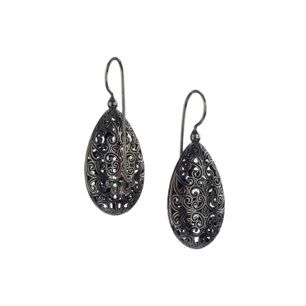 Kallisto teardrop earrings in Black plated silver 925 - Image 2