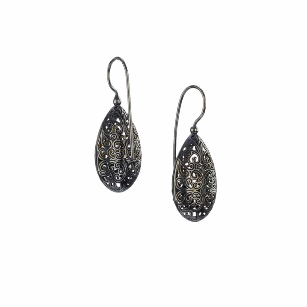 Kallisto teardrop earrings in Black plated silver 925 - Image 2