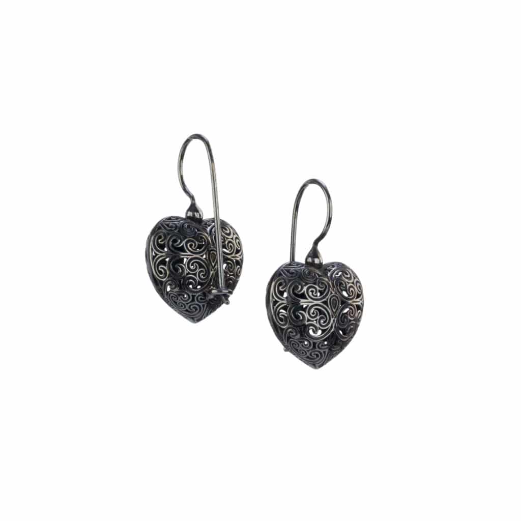 Kallisto Heart earrings in Black plated silver 925 - Image 2