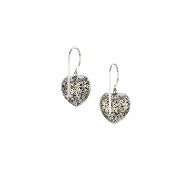 Kallisto Heart Earrings in oxidized Silver 925 - Image 2