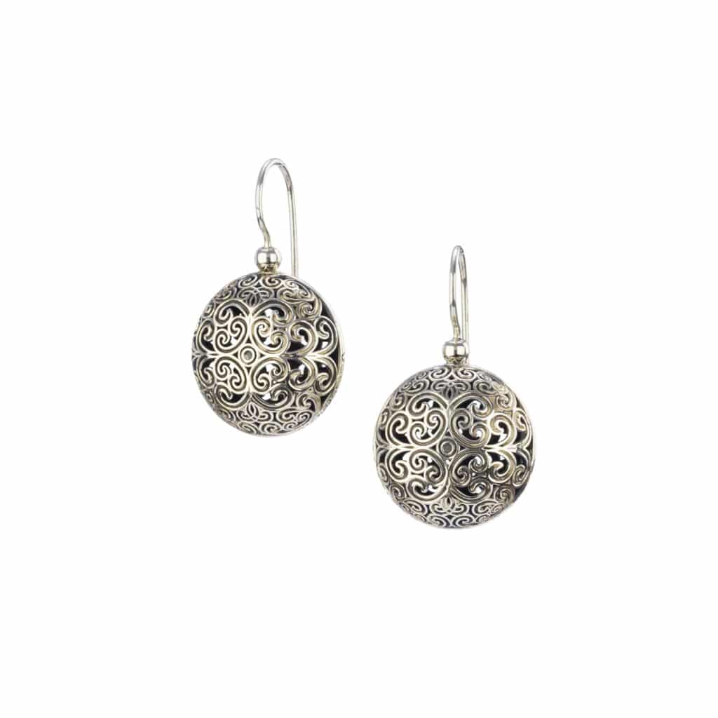 Kallisto Round Earrings in oxidized Silver 925