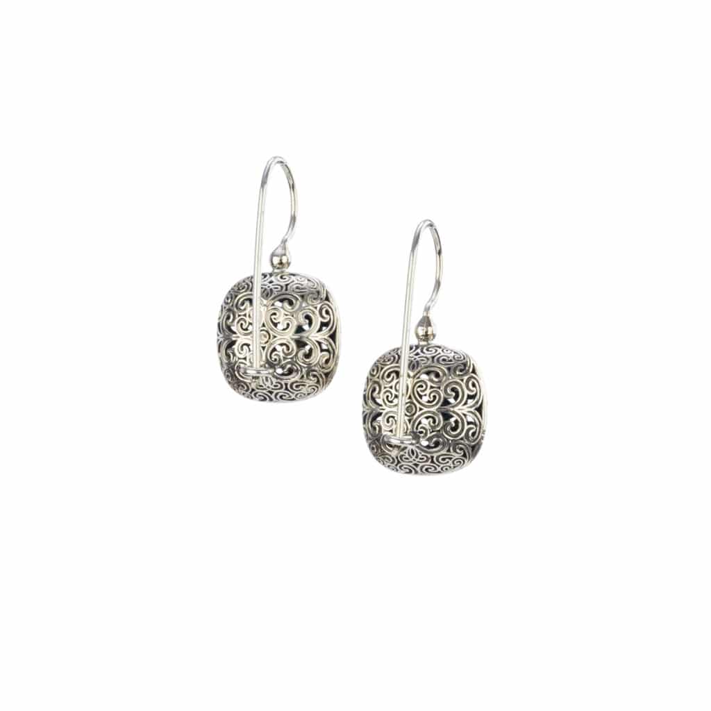 Kallisto Cushion Earrings in oxidized Silver 925 - Image 2