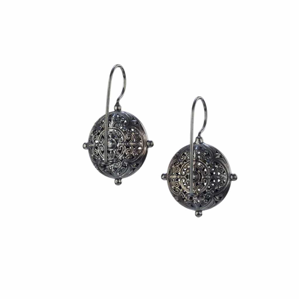 Kallisto Round earrings in Black plated silver 925 - Image 2