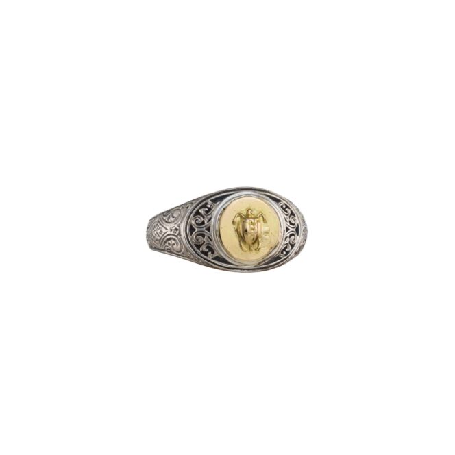 Symbol Ring in 18K Gold and Sterling Silver