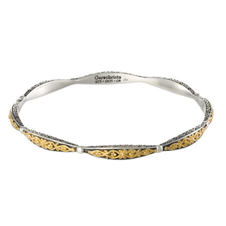 Aretousa bangle bracelet in 18K Gold and Sterling silver