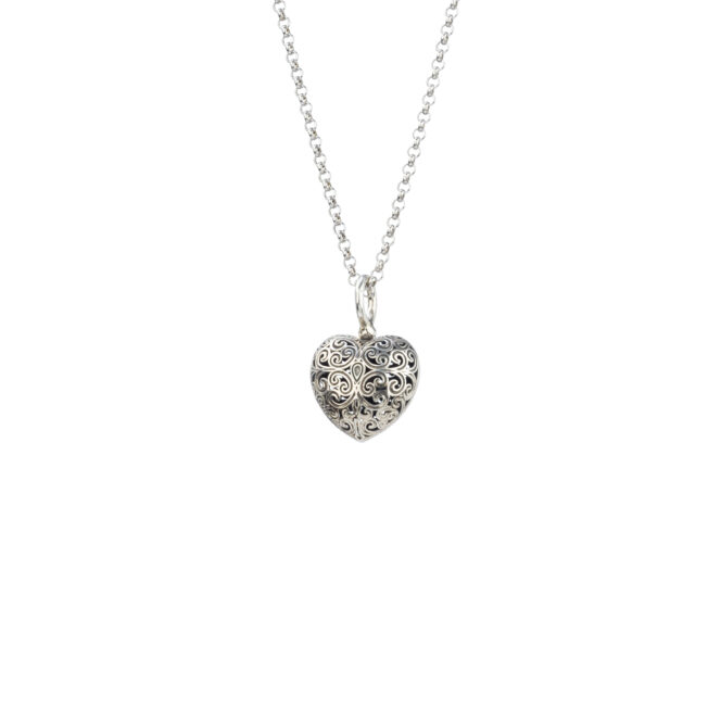 Kallisto Heart pendant in oxidized silver 925