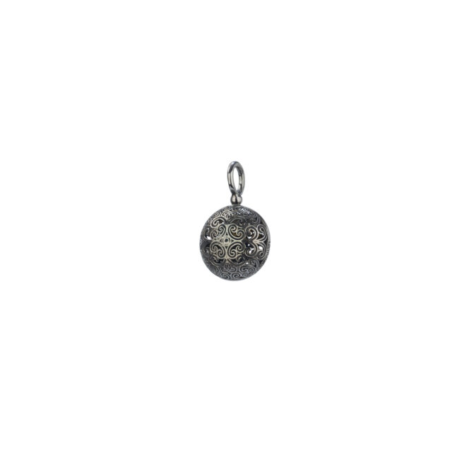 Kallisto round pendant in black plated silver 925 - Image 2