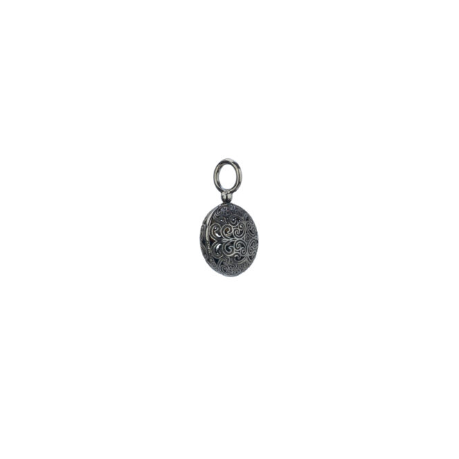 Kallisto round pendant in black plated silver 925 - Image 3