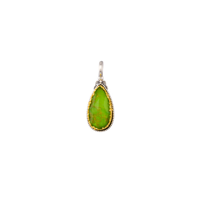 Dione teardrop pendant in sterling silver with Gold plated parts - Image 4