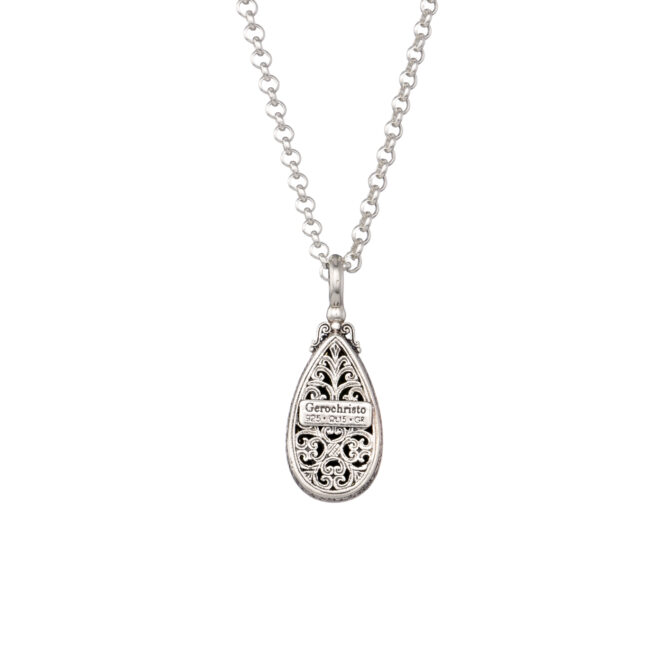 Dione teardrop pendant in sterling silver with Gold plated parts - Image 3