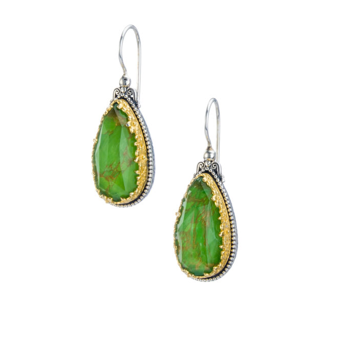 Dione teardrop earrings in Sterling silver with Gold plated parts